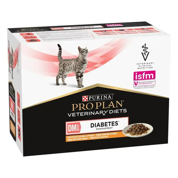 Purina Pro Plan Veterinary Diets DM St/Ox Diabetes Management Chicken, Kissan m&auml;rk&auml;ruoka, Adult, 10 x 85 g