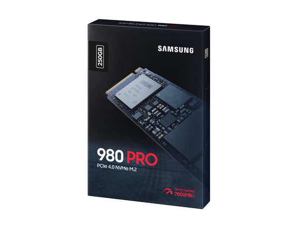 Samsung 980 PRO 250 Gt, PCIe 4.0, M.2 -SSD-levy