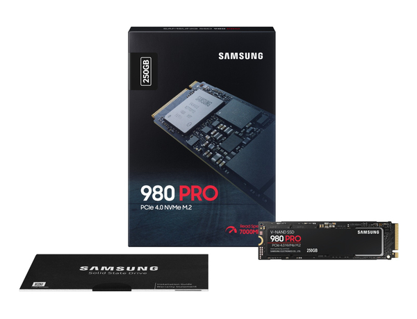 Samsung 980 PRO 250 Gt, PCIe 4.0, M.2 -SSD-levy
