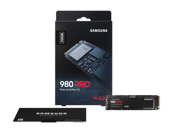 Samsung 980 PRO 250 Gt, PCIe 4.0, M.2 -SSD-levy