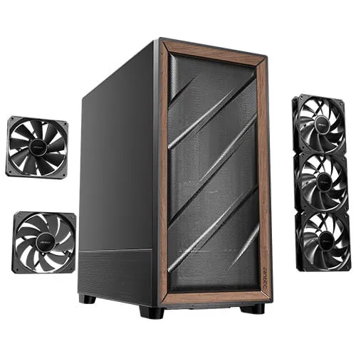 Antec FLUX SE Midi-Tower Case with window, Black/Wood