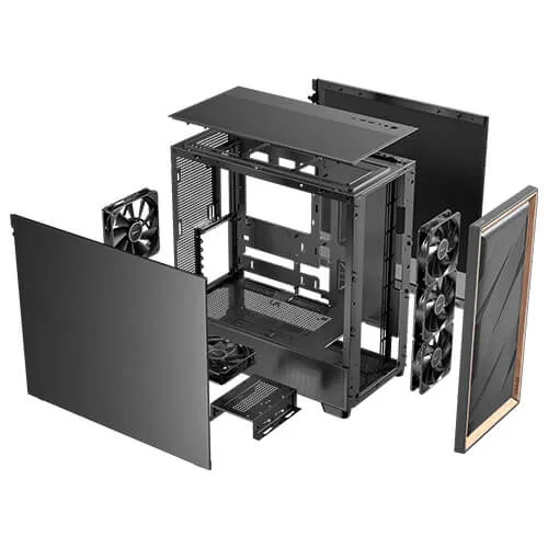 Antec FLUX SE Midi-Tower Case with window, Black/Wood