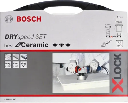 Bosch X-LOCK diamond dry drill set Best for Ceramic Dry Speed&nbsp;(5-piece, 20 - 68mm)
