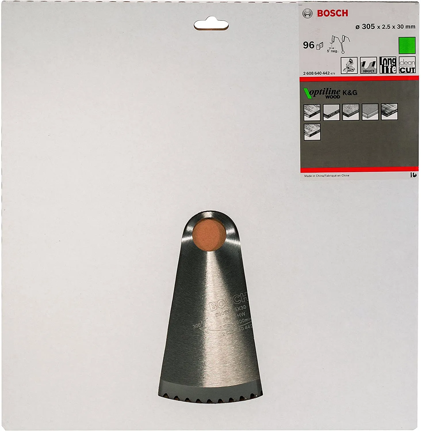 Bosch Optiline Wood - Rundsavsklinge - for tr&aelig; - 305 mm - 96 t&aelig;nder