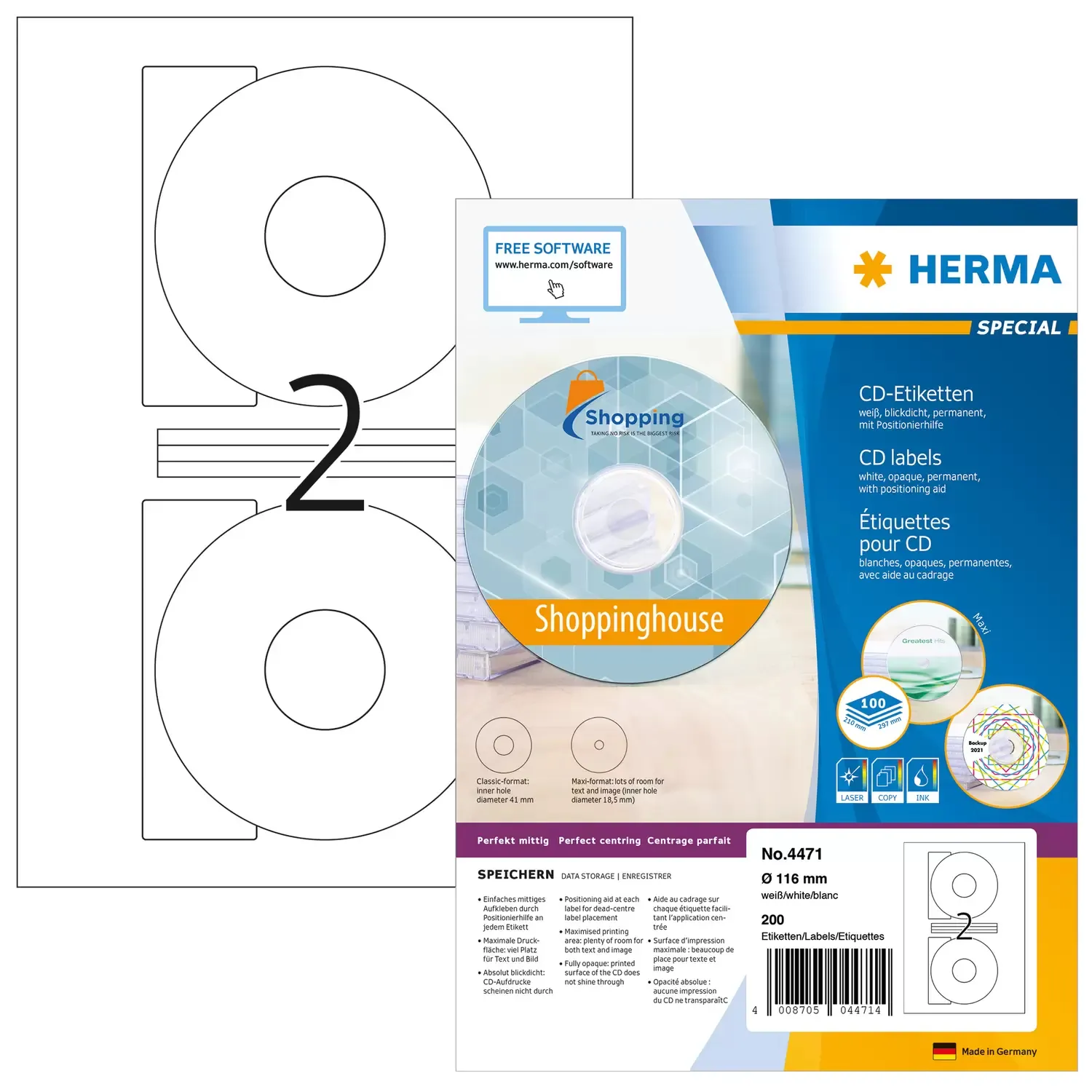 Herma label Special CD &oslash;116 (200)