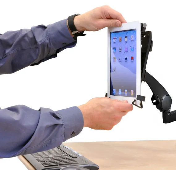 Ergotron Neo-Flex Desk Mount Tablet Arm - Asennuspakkaus ( nivelikäs varsi, pöytäkiinnitysasennus, läpivientiasennus ) tuotteelle tabletti - musta -näytön koko: Ergotron Neo-Flex Desk Mount Tablet Arm - Asennuspakkaus ( nivelikäs varsi, pöytäkiinnitysasennus, läpivientiasennus ) tuotteelle tabletti - musta -näytön koko: