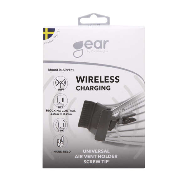 GEAR QI Puhelinpidike 10W Laturi Kiinnitet&auml;&auml;n tuulettimeen