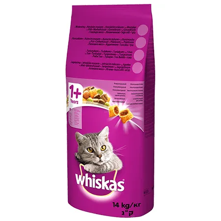 Whiskas Adult with Tuna, Kissan kuivaruoka, 14 kg