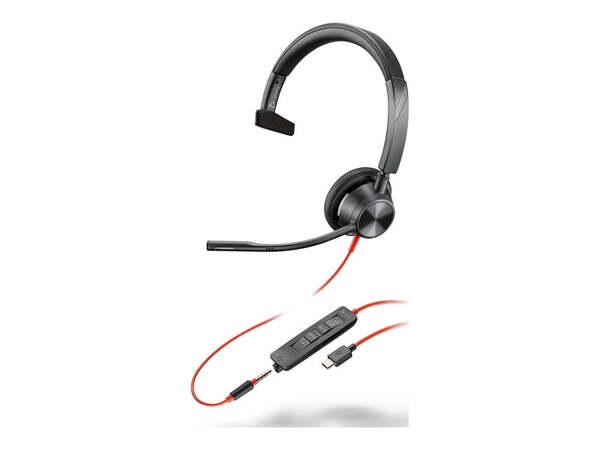 HP Poly Blackwire 3315 Mono Headset, Black