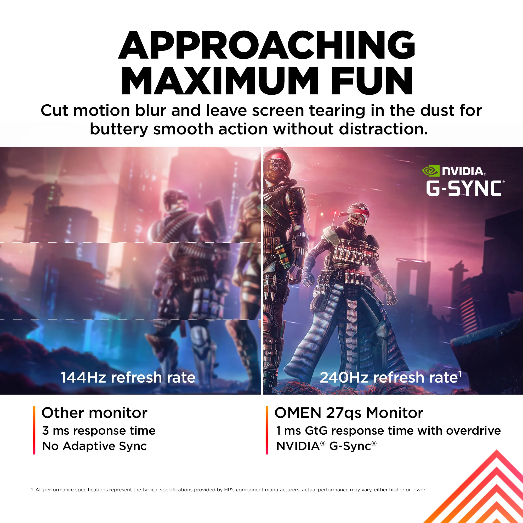 HP OMEN 27qs 27inch QHD 240Hz Gaming Monitor