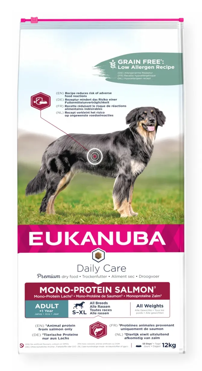 Eukanuba Daily Care Adult Mono Protein Salmon, Koiran kuivaruoka, 12 kg