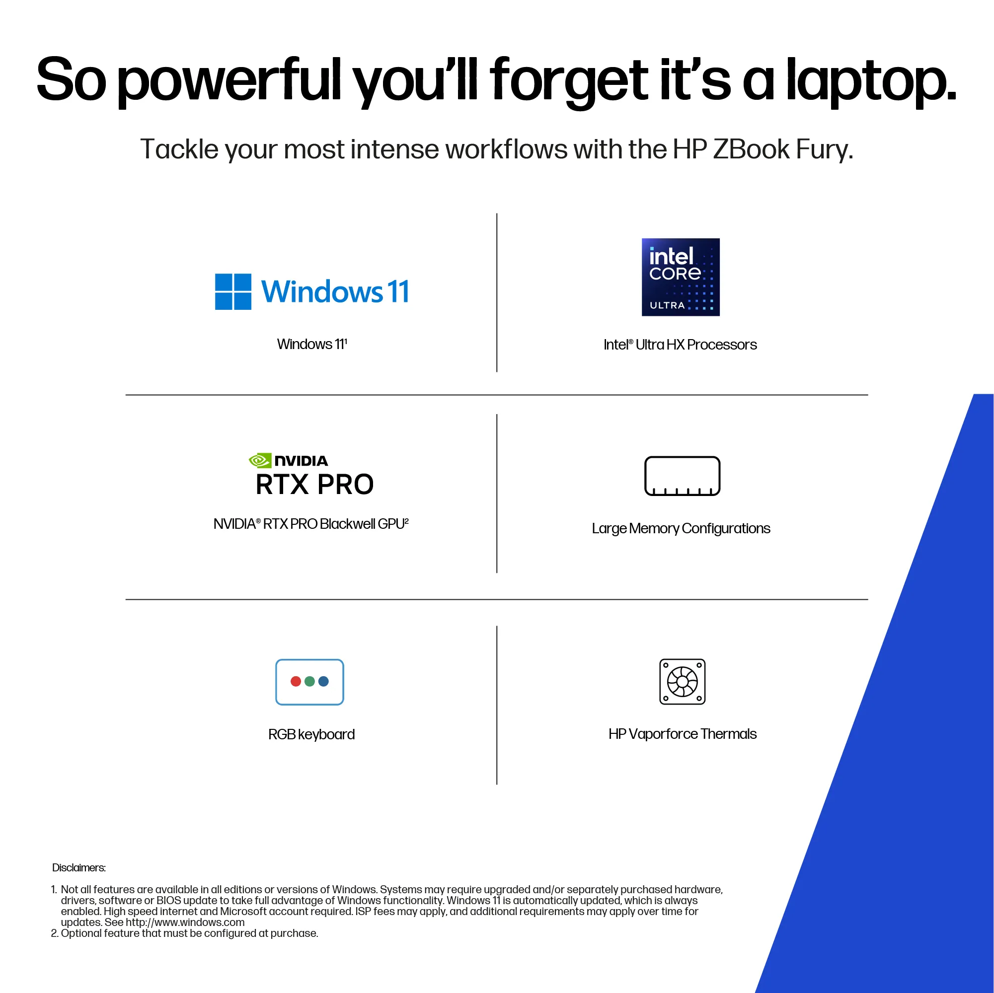 HP 16&quot; ZBook G1i. Intel Core Ultra 7 265HX, 64GB RAM, 1TB SSD, Nvidia RTX Pro Blackwell 2000 8GB, Windows 11 Pro - notebook