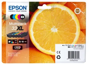 Epson 33XL -mustekasettipakkaus, musta/valokuvamusta/syaani/magenta/keltainen, 5 kpl