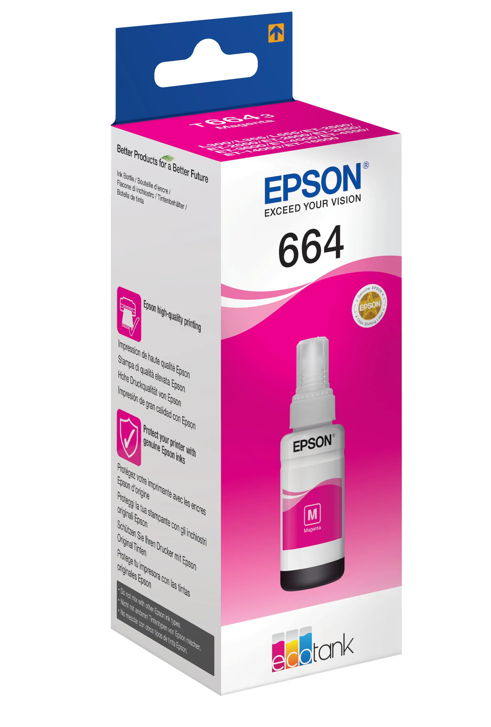 Epson T6643 ink bottle, 70 ml, Magenta