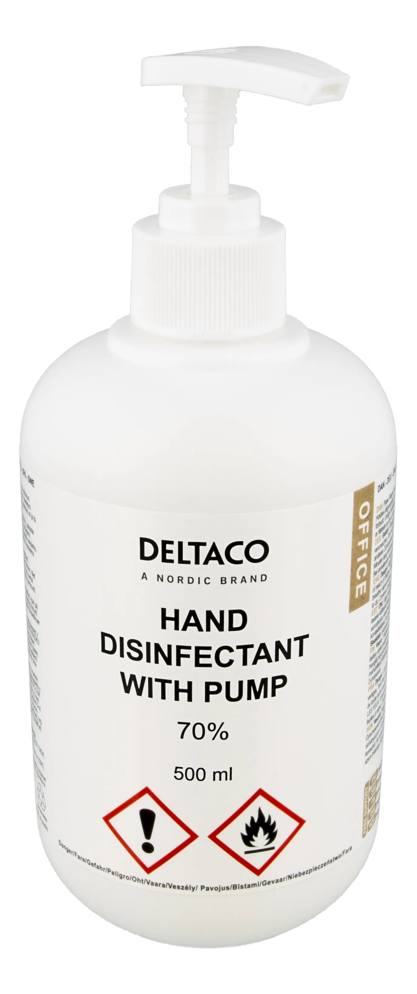 DELTACO Office Hand disinfectant liquid 500ml with pump