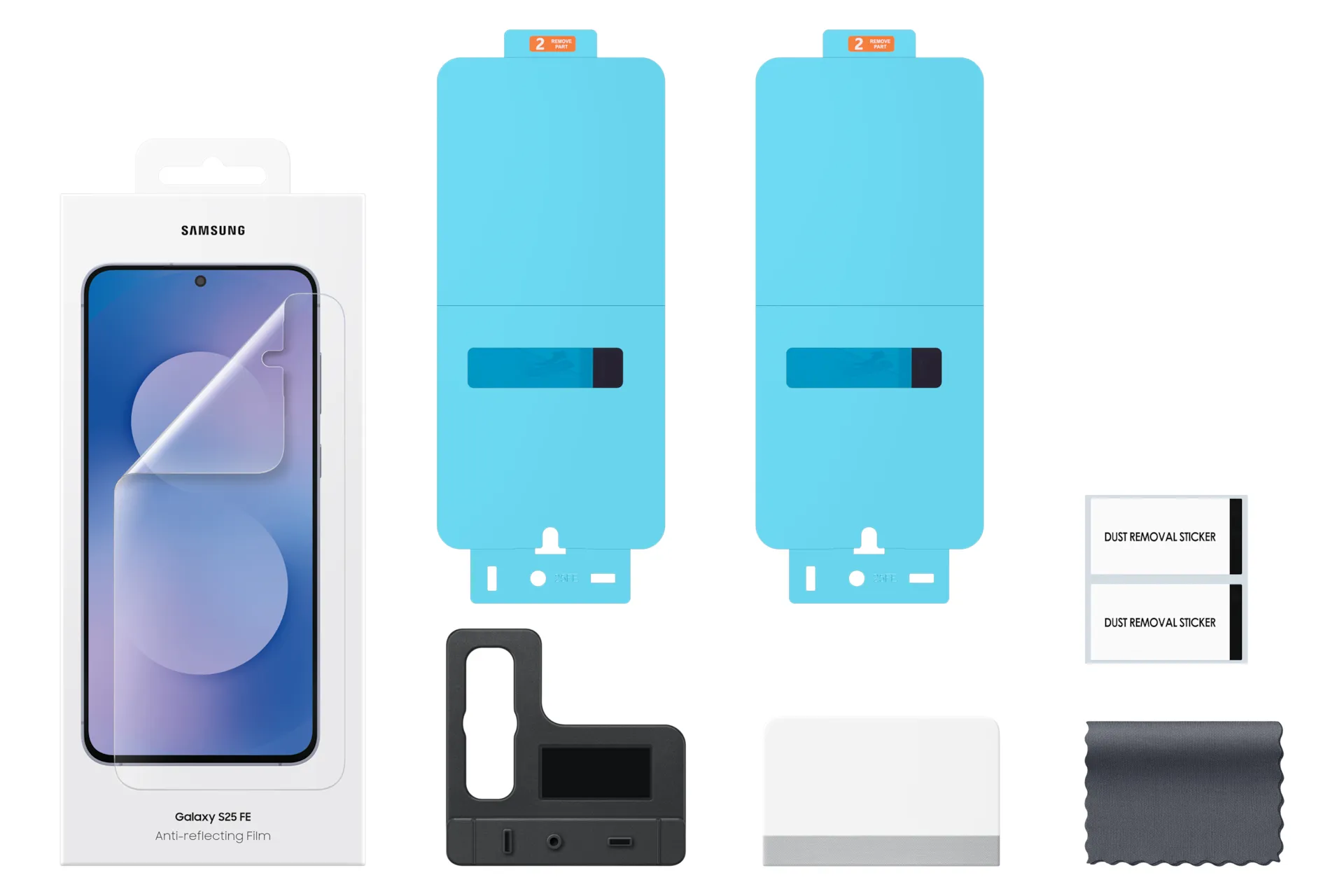 Samsung Anti-reflecting, Galaxy S25 FE -suojakalvo asennuskehikolla
