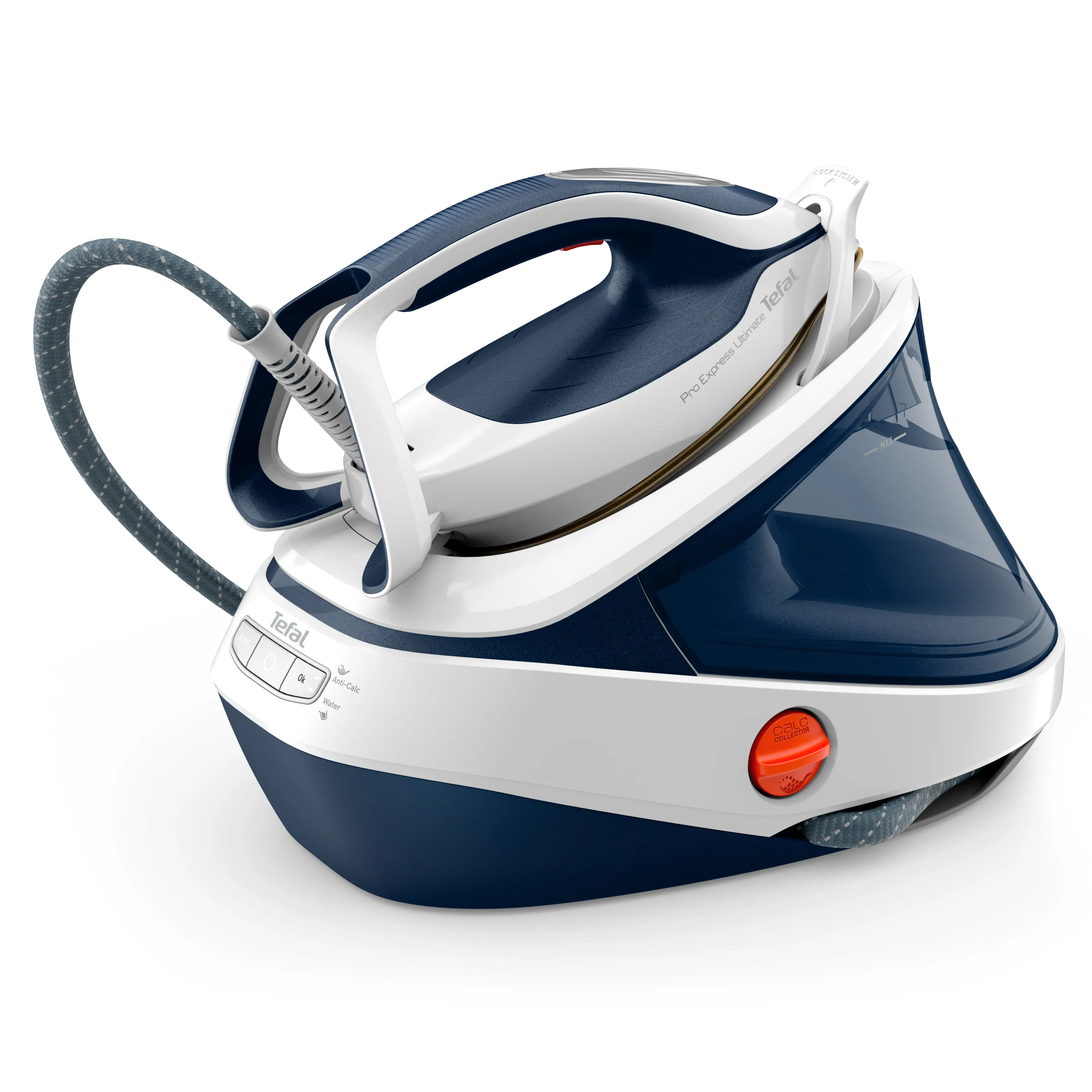 Tefal Pro Express Ultimate II GV9712E0 Steam Generator Iron, 3000W, 7.7 bar, 1.2L, Blue/White
