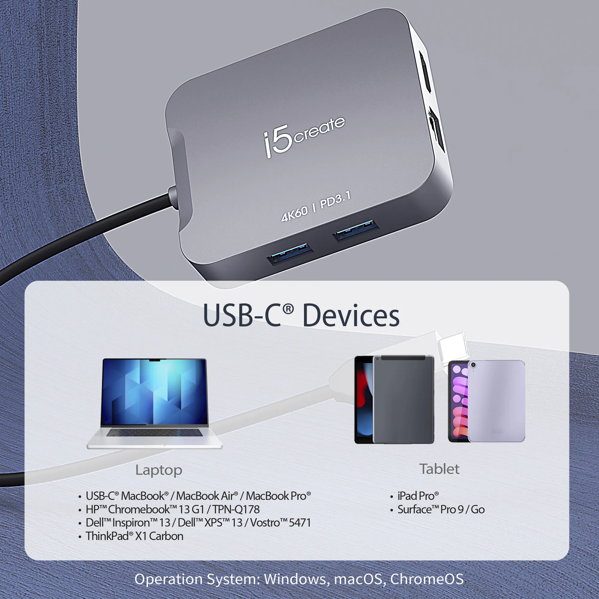 j5create JCD3191-N - USB-C multiport adapter, Space Grey