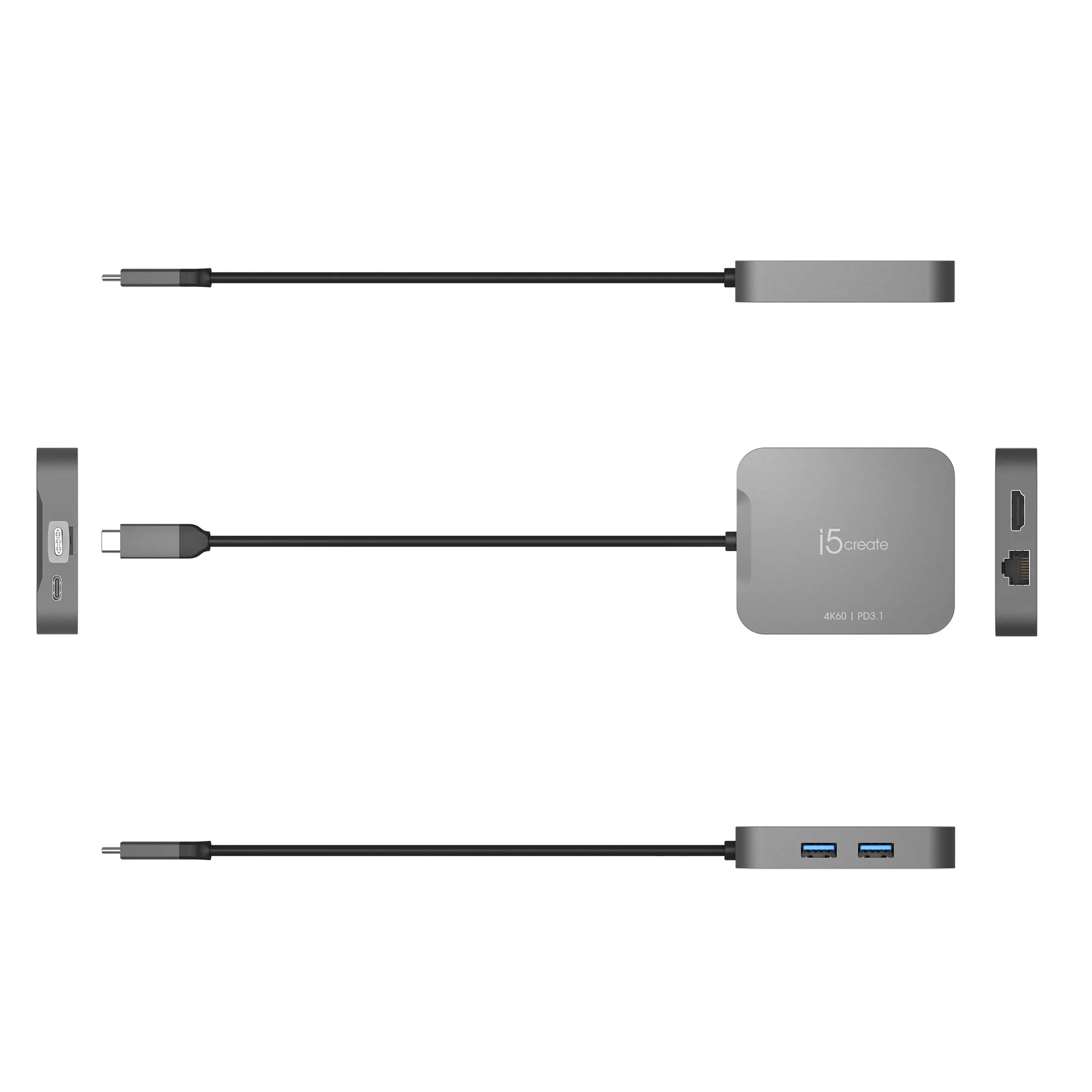 j5create JCD3191-N - USB-C multiport adapter, Space Grey
