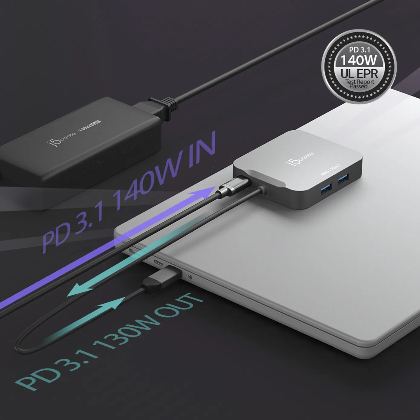 j5create JCD3191-N - USB-C multiport adapter, Space Grey