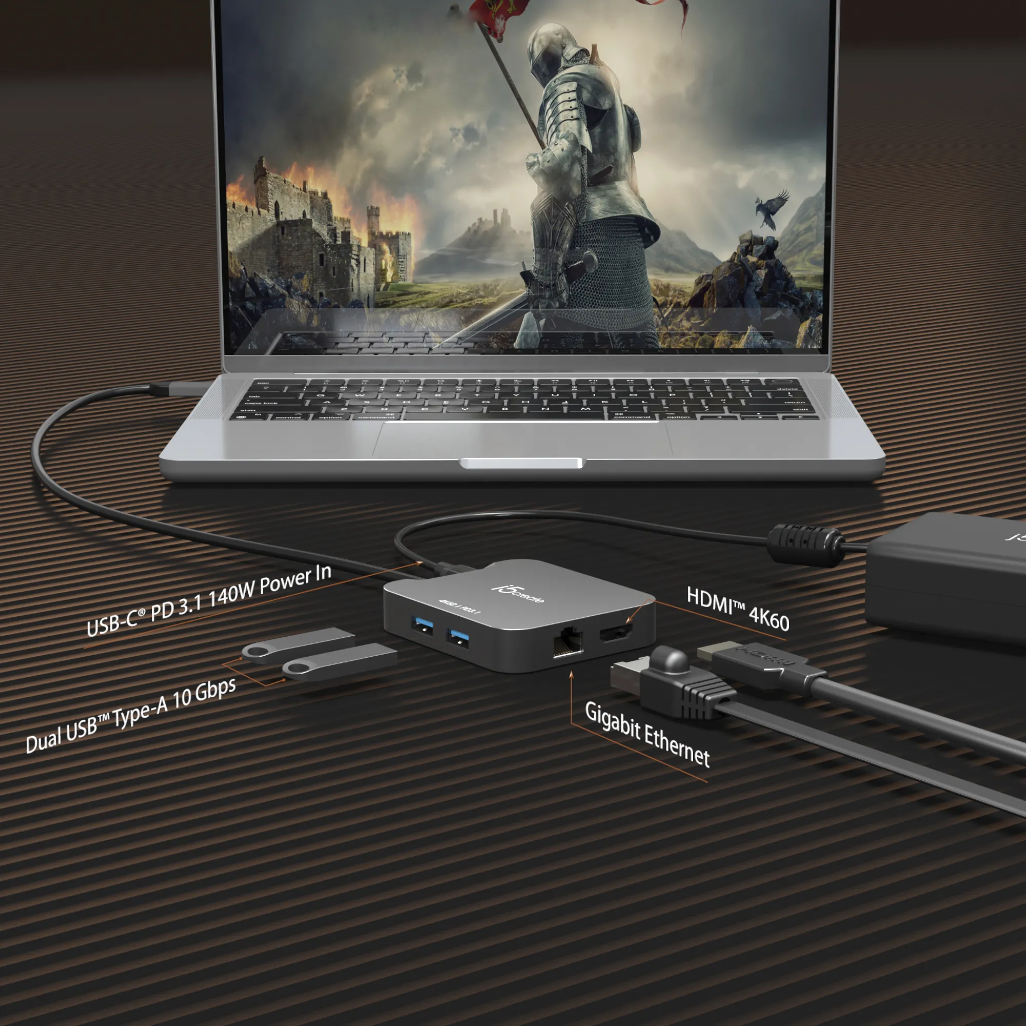 j5create JCD3191-N - USB-C multiport adapter, Space Grey