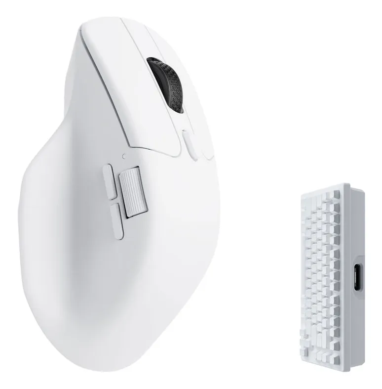 Keychron M6 1K Hz Light 78g Ergonomic - tr&aring;dl&ouml;s mus, vit