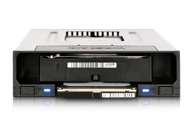 ICY DOCK flexiDock 1x2.5"+1x 3.5"SATA>1x5.25" mobile rack tray/fanless