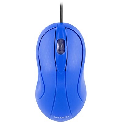 DELTACO optinen minihiiri, 800 DPI, 1,5m, USB, sininen