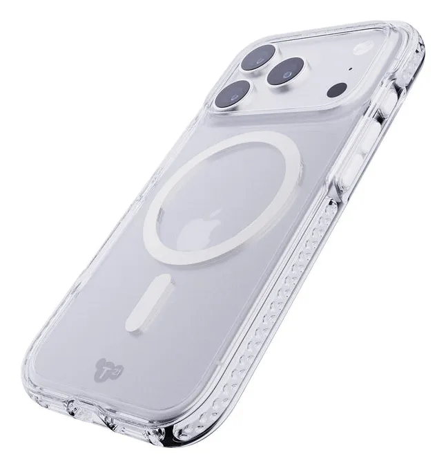 Tech21 Evo Crystal MagSafe Case for iPhone 17 Pro, Clear/Silver