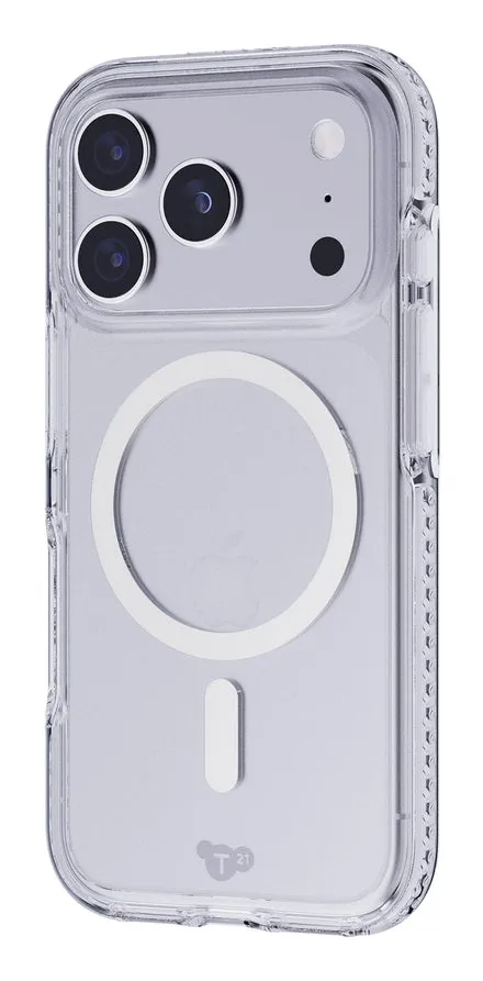 Tech21 Evo Crystal MagSafe Case for iPhone 17 Pro, Clear/Silver