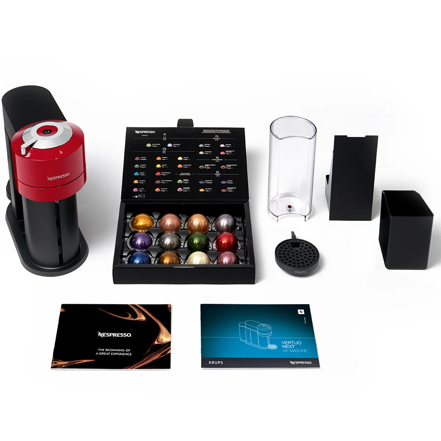 Krups Nespresso Vertuo Next - capsule coffee maker, red