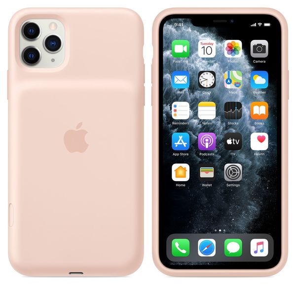 Apple iPhone 11 Pro Max Smart Battery Case - Silicone Case, Pink Sand