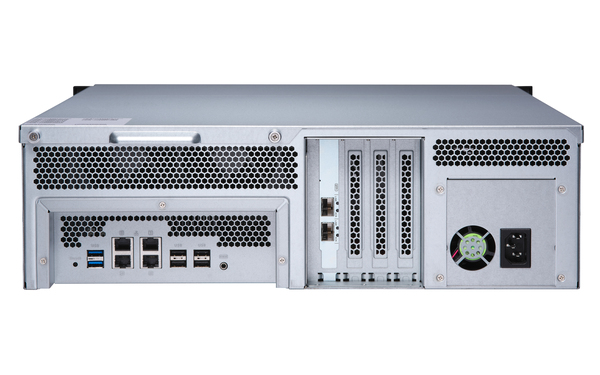 QNAP TS-1673U-8G 16-bay rackmount NAS AMD RX-421ND 4-core 2.1GHz up to 3.4GHz 8GB DDR4 RAM (max 64GB) 2 x M.2 22802260 SATA 6Gbs 4xS