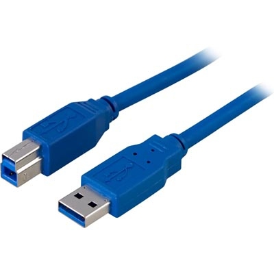 USB 3.0 kaapeli, A-B u-u, 0,5m, sininen