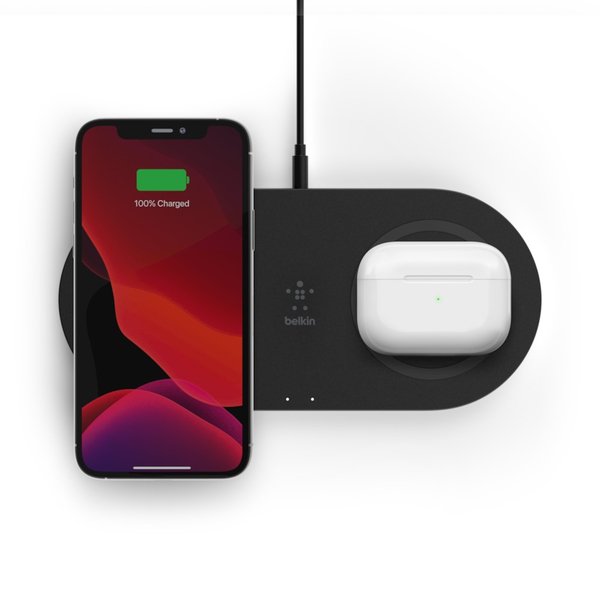 BOOST CHARGE Wireless Charging Dual Pads 15W, Black