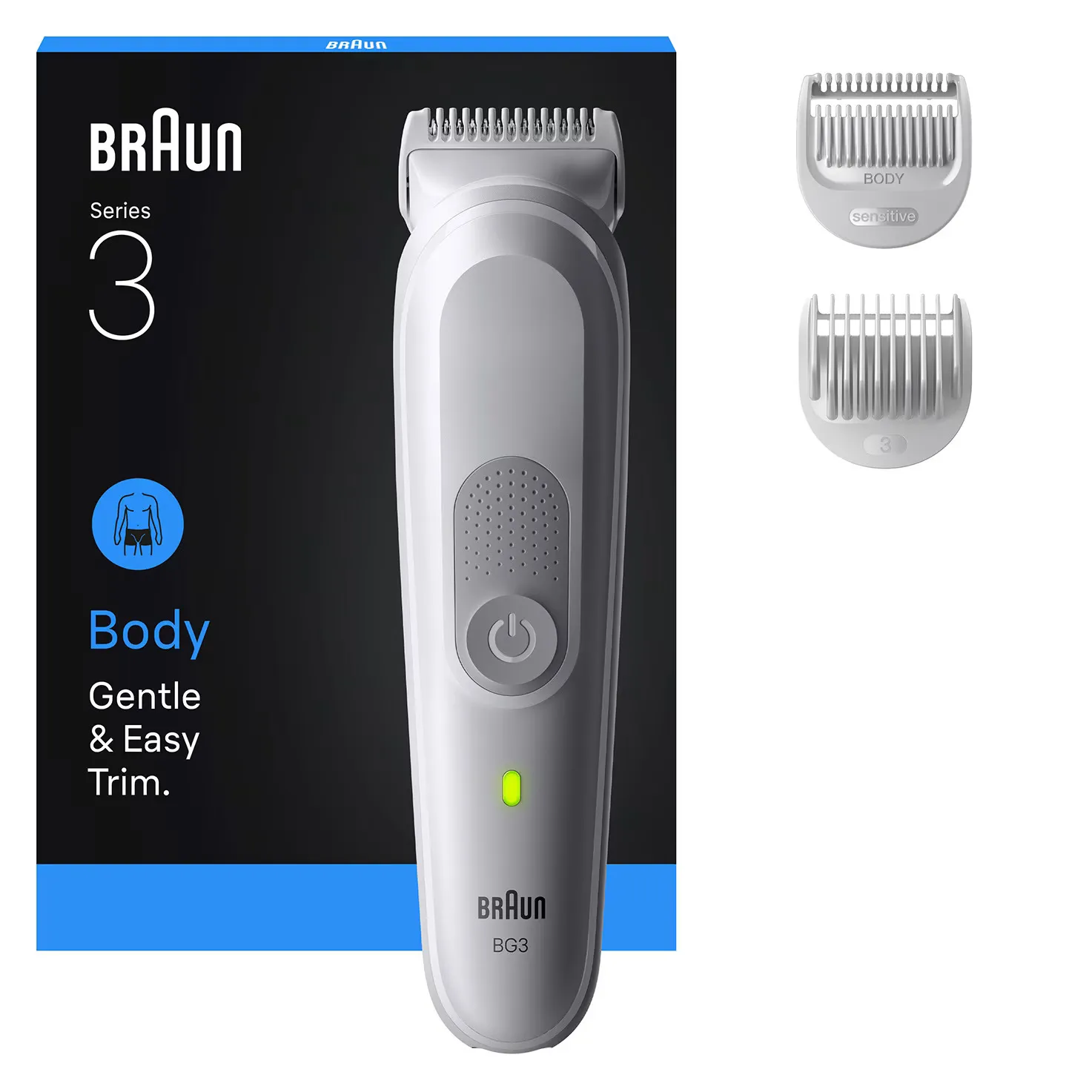 Braun Series 3 BodyGroomer BG3530 -vartalotrimmeri, harmaa