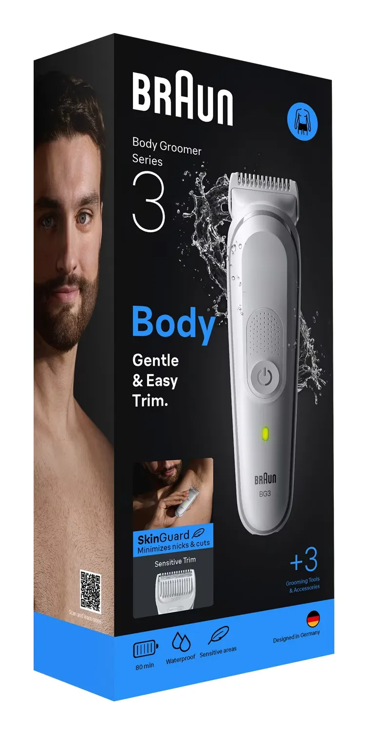 Braun Series 3 BodyGroomer BG3530 -vartalotrimmeri, harmaa