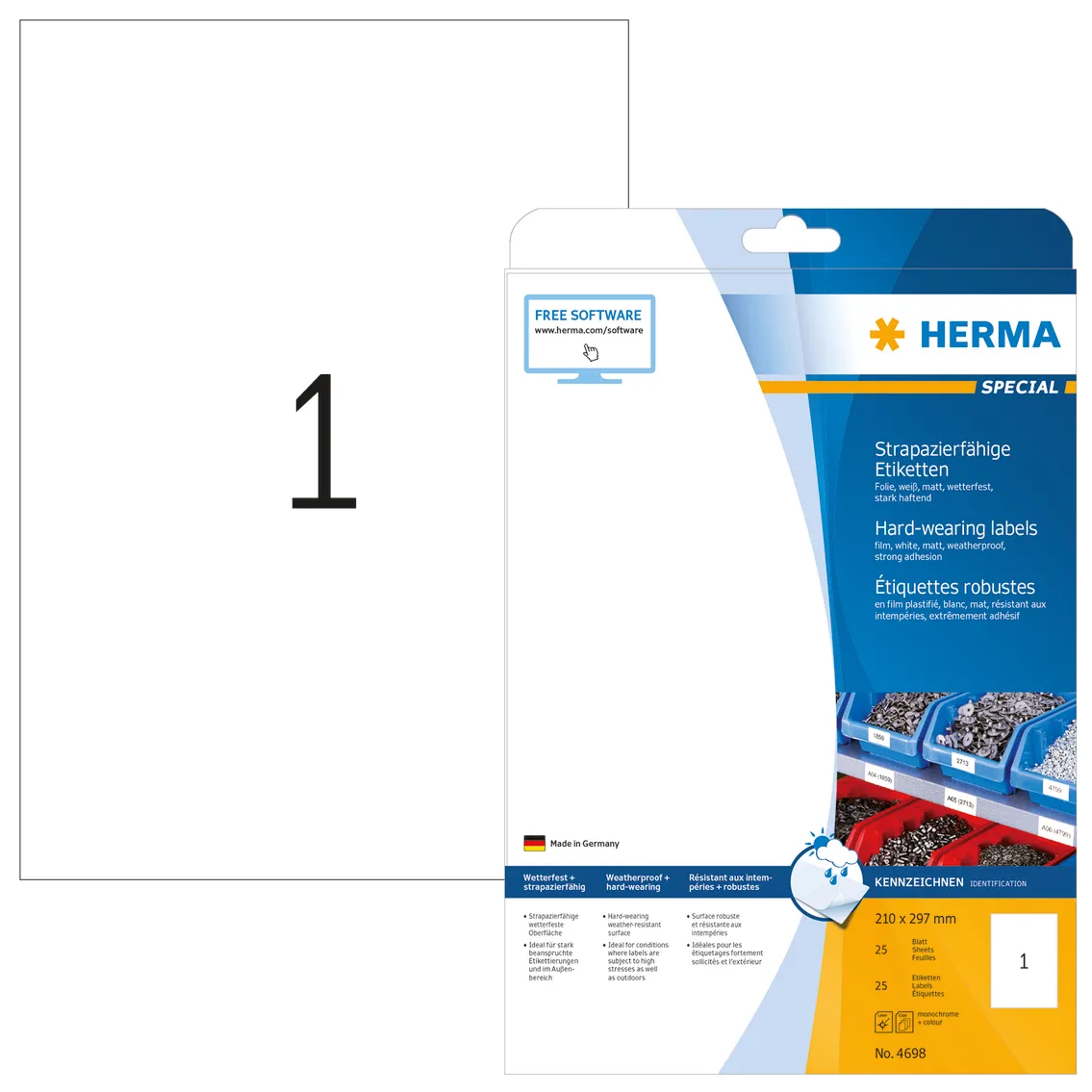 Herma label film extra strong 210x297 matt (25)