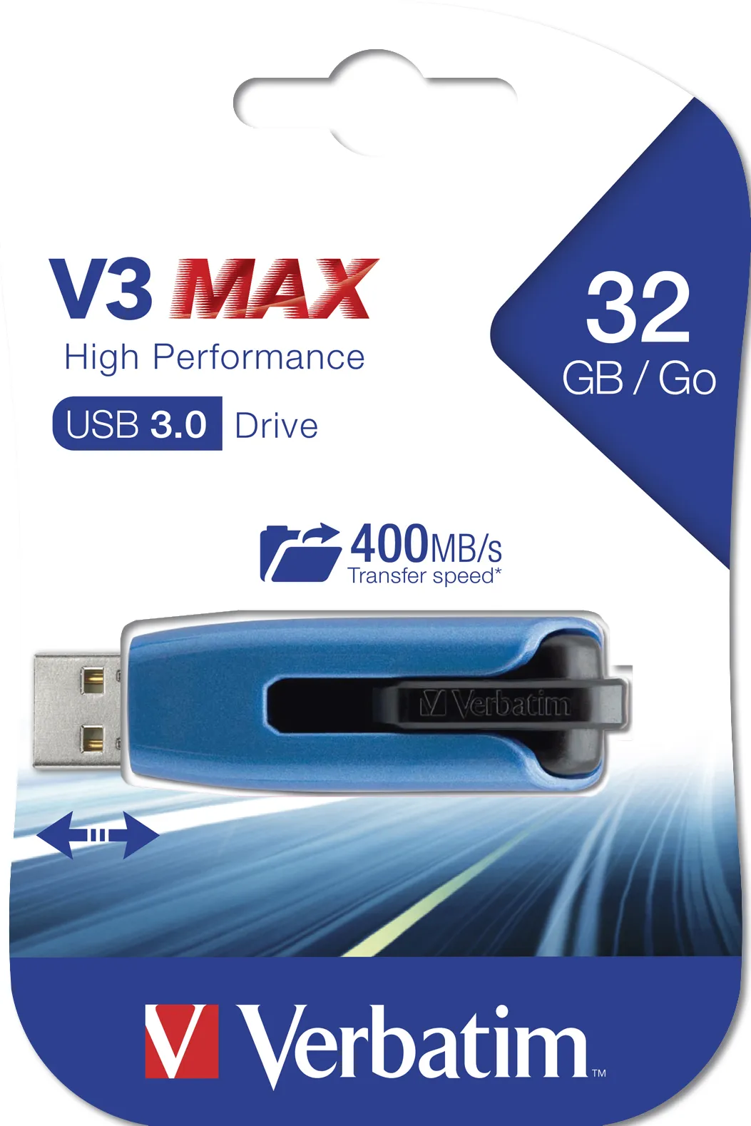 Verbatim 32GB Store'N'Go V3 Max USB 3.0 - memory stick, Blue