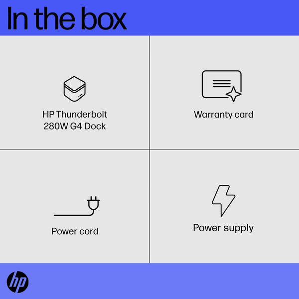 HP TB 280W G4 Dock w/Combo Cable