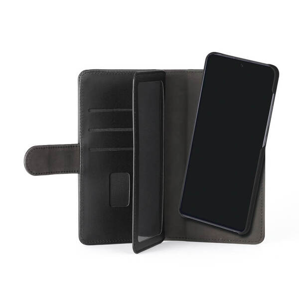 GEAR Wallet 7 Cards, Galaxy A41 - 2-in-1 lompakkokotelo, Musta