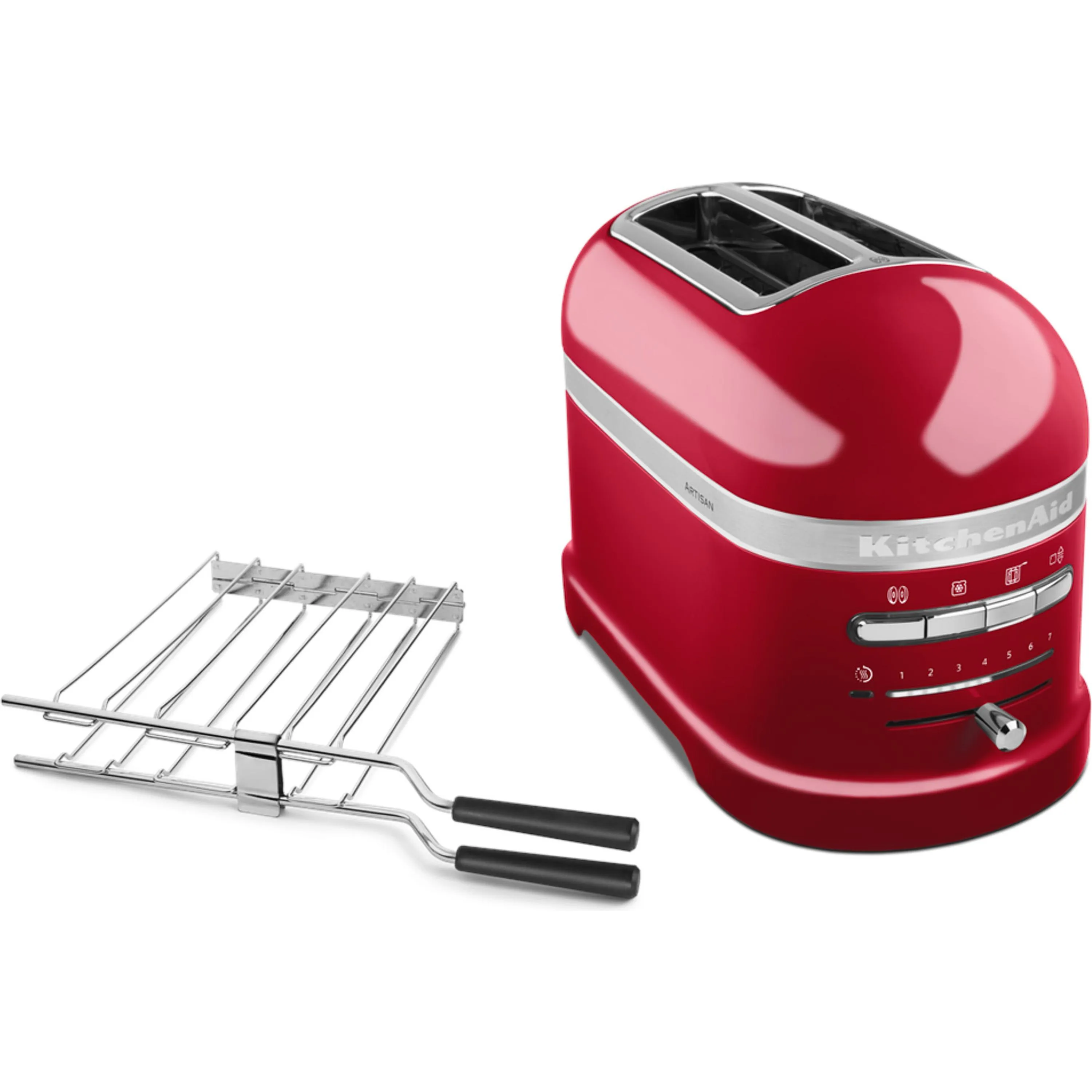 KitchenAid Artisan 5KMT2204ECA Br&ouml;drost f&ouml;r 2 skivor, r&ouml;d/rostfritt st&aring;l