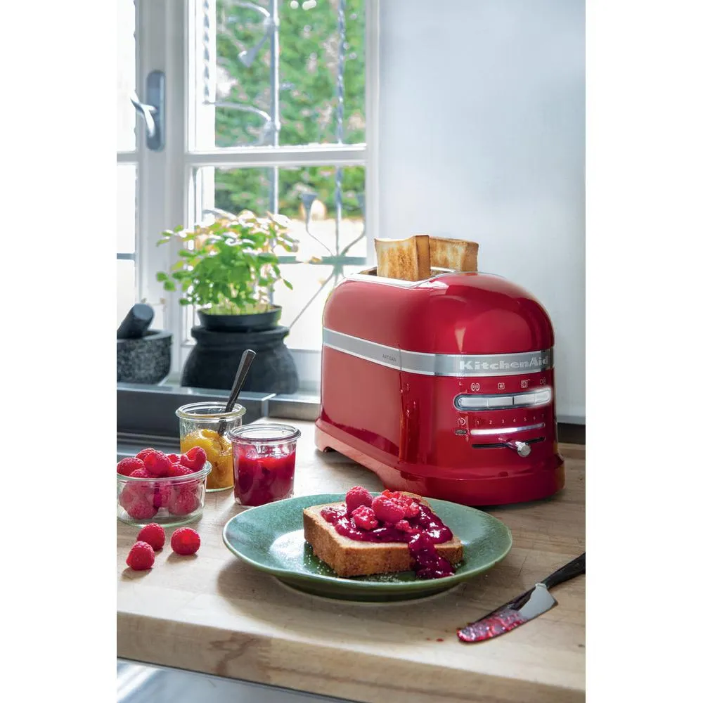 KitchenAid Artisan 5KMT2204ECA Br&ouml;drost f&ouml;r 2 skivor, r&ouml;d/rostfritt st&aring;l