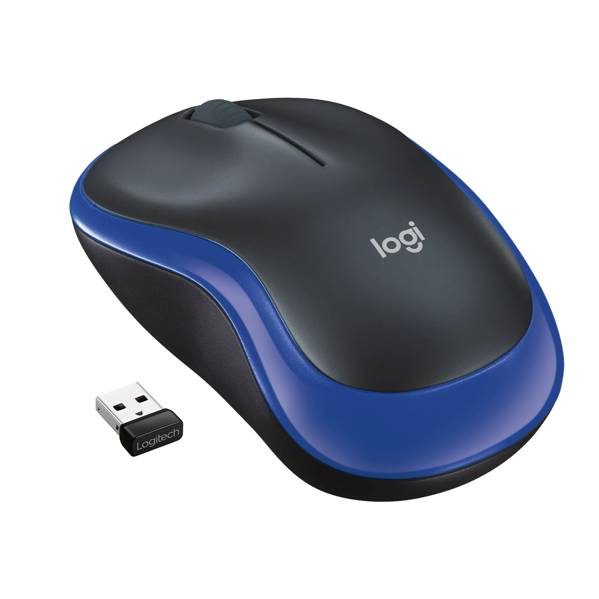 Logitech M185 -langaton hiiri, Musta/Sininen