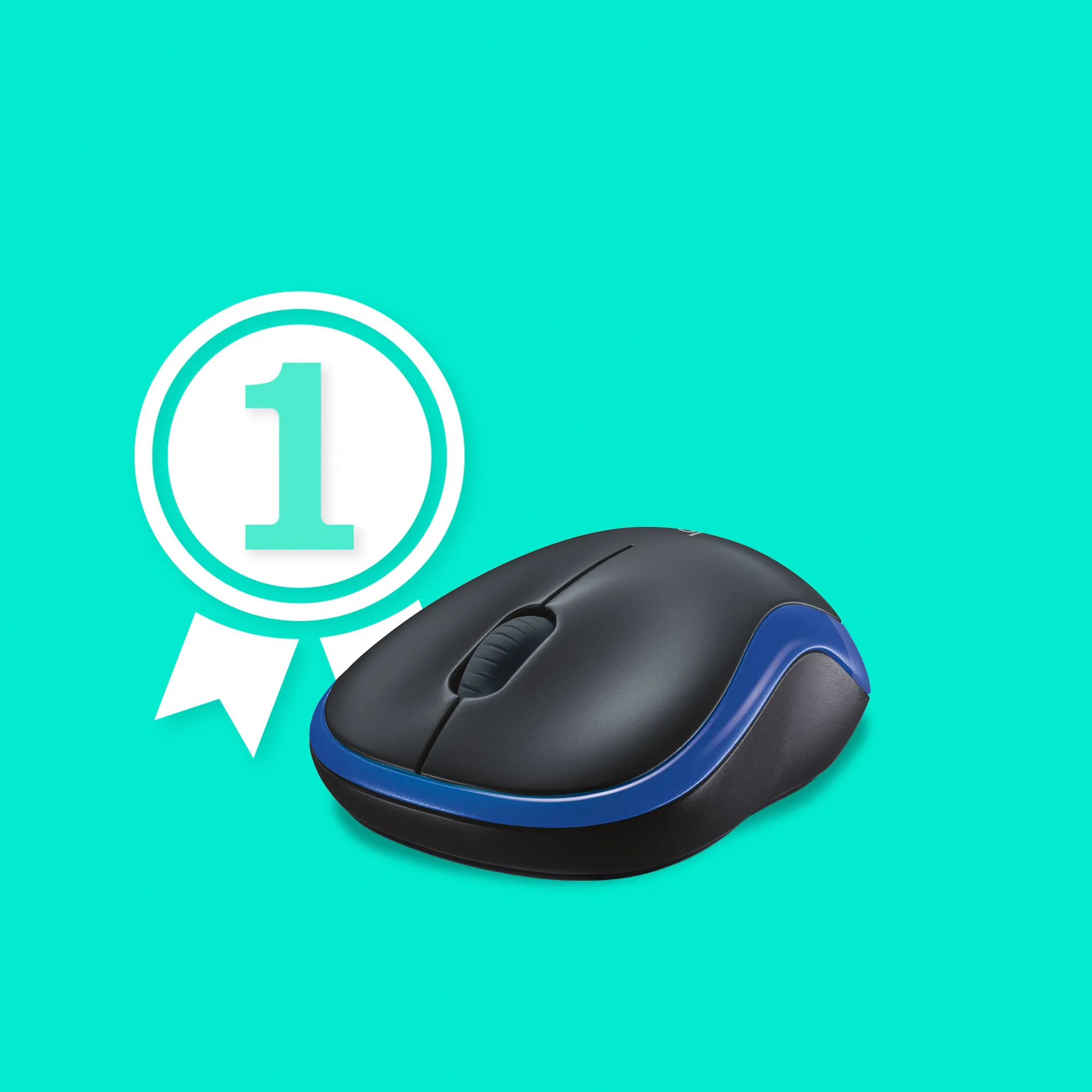 Logitech M185 -langaton hiiri, Musta/Sininen