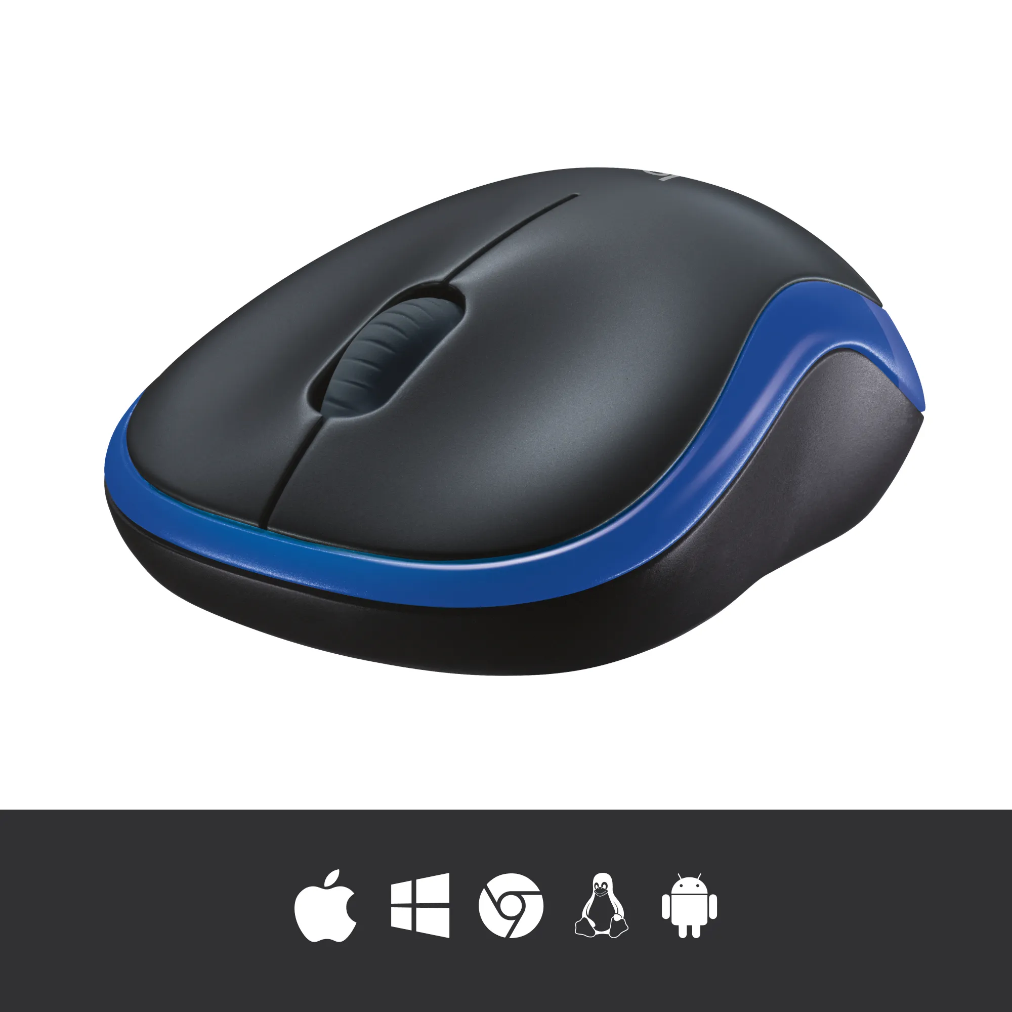 Logitech M185 -langaton hiiri, Musta/Sininen