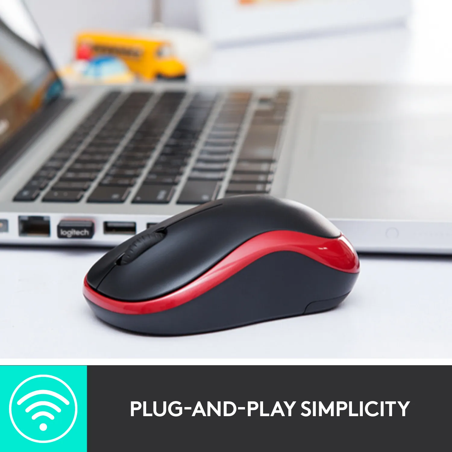 Logitech M185 -langaton hiiri, Musta/Sininen