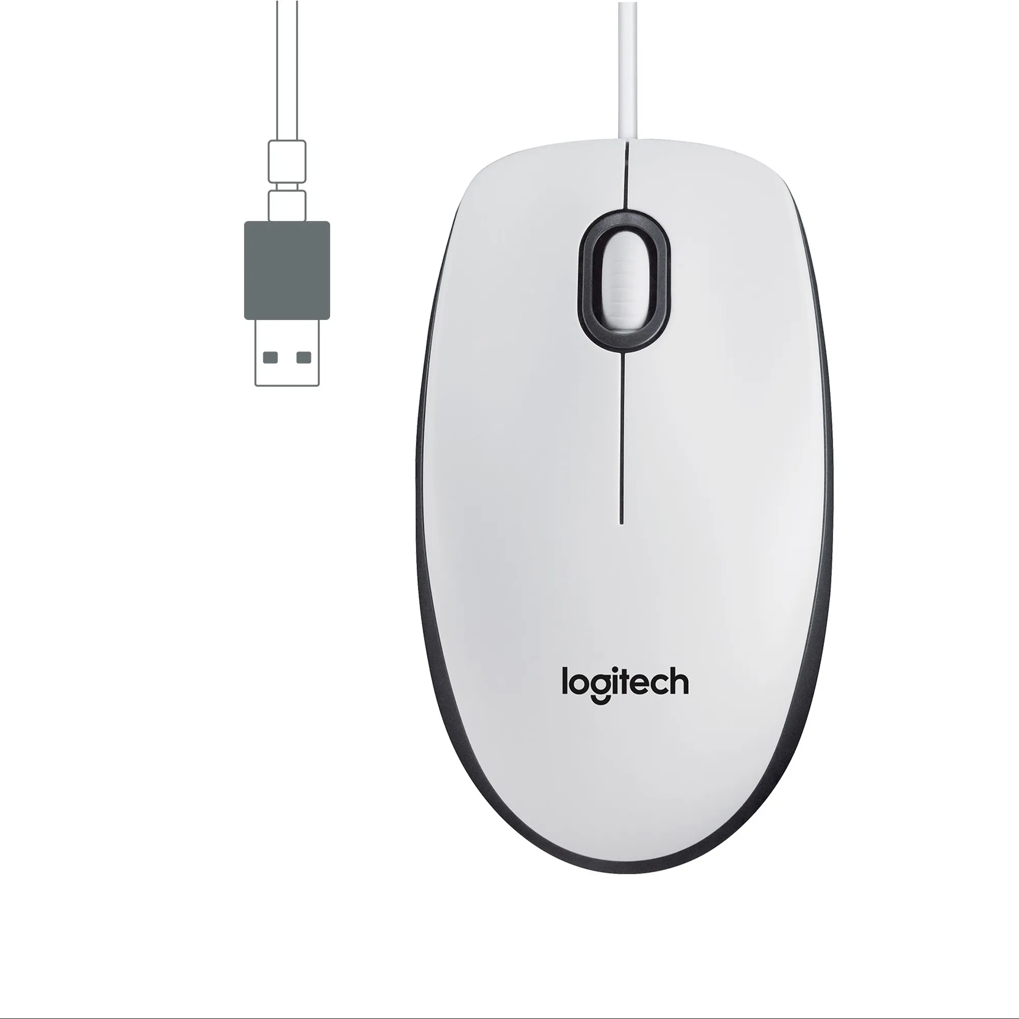 Logitech Mouse M100 -hiiri, Valkoinen