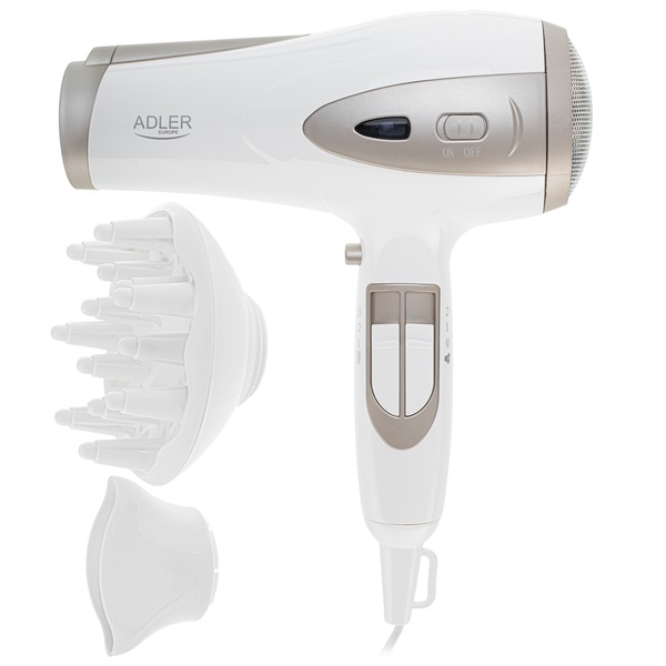 ADLER AD 2248WC 2400W Hair Dryer, White/Champagne