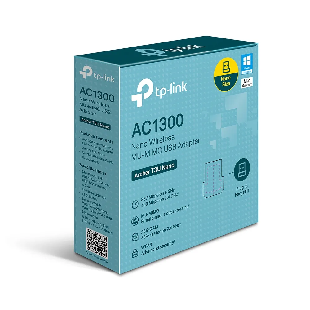 TP-Link AC1300 Nano Wi-Fi MU-MIMO USB Adapter /Archer T3U Nano